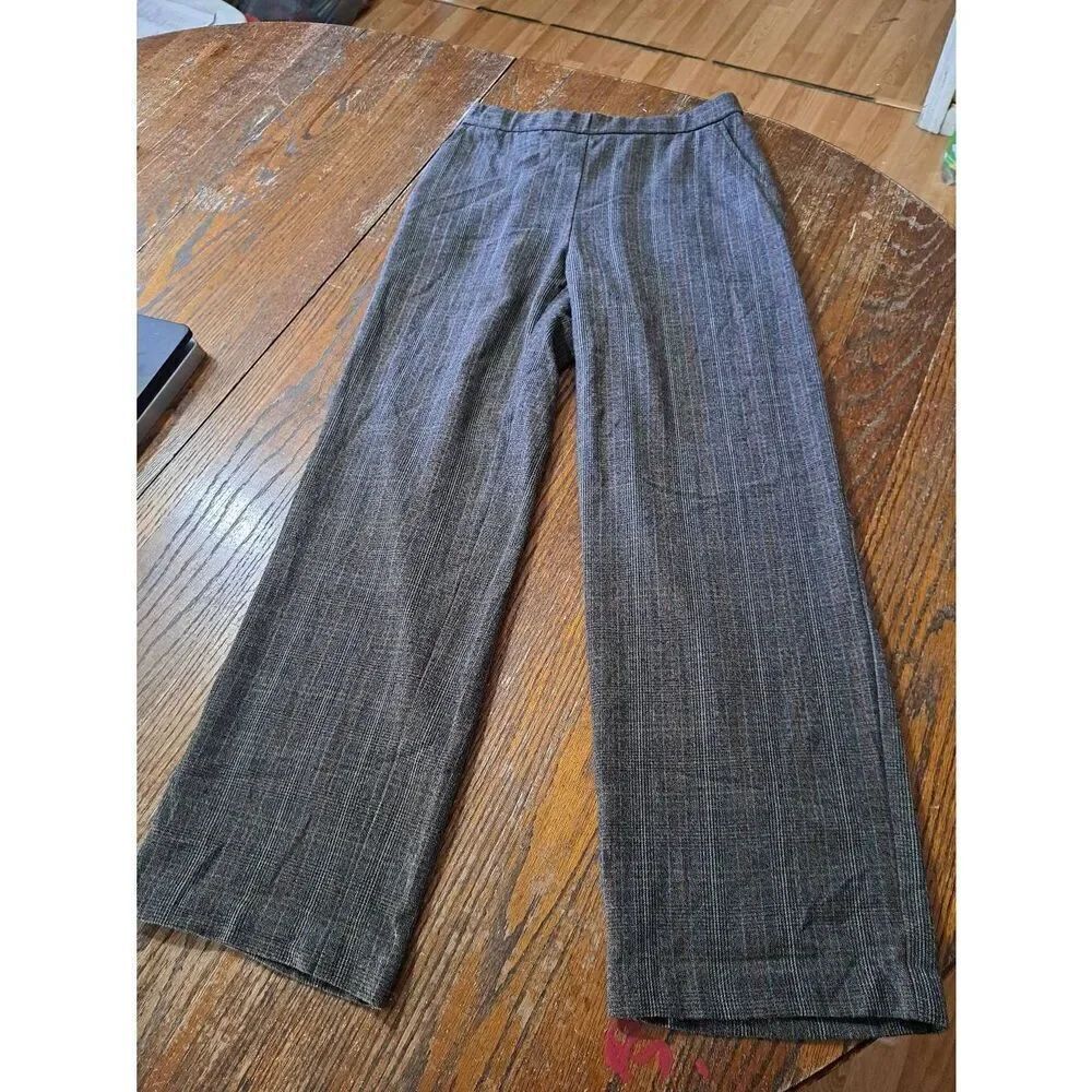 Size 10 Dressbarn Grey Orange Tweed Look Rear Elastic Waist Pull On Pants
